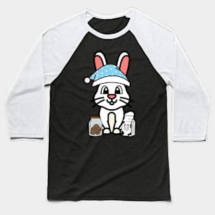 Cute Bunny is having a midnight snack Baseball T-Shirt